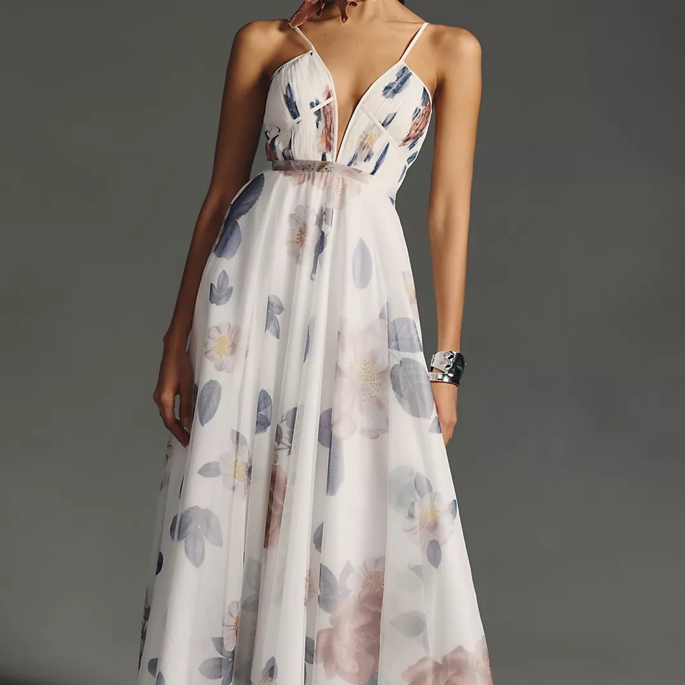 Anthropologie Geisha Designs V-Neck Corset Tulle Dress XXS